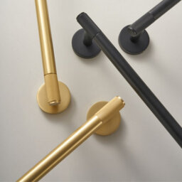 Excel Home Luxury Bathroom Accessories Set, Toilet Roll Holder, Towel Ring, & Hooks In Elegant Brushed Brass Finish, Premium Brass Material - thumbnail 4