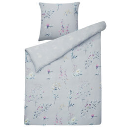 Beliani Duvet Cover Set Evergreen Sateen Cotton 135 X 200 Cm Light Blue - thumbnail 4