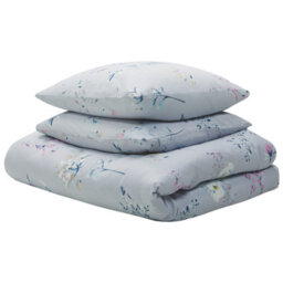 Beliani Duvet Cover Set Evergreen Sateen Cotton 135 X 200 Cm Light Blue - thumbnail 5