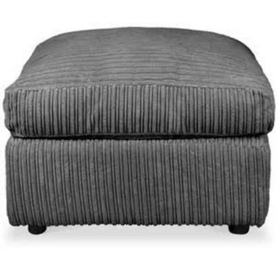 Jumbo Cord Cushion Top Footstool Grey