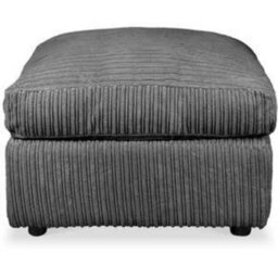 Jumbo Cord Cushion Top Footstool Grey