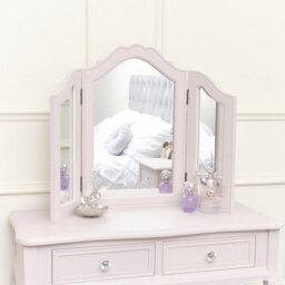 Melody Maison Pink Dressing Table, Mirror, Stool Set - Sophia Pink Range - thumbnail 6
