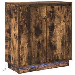 Berkfield Modern Sideboard With Led, Smoked Oak, 71X34.5X75 Cm, Engineered Wood - thumbnail 1