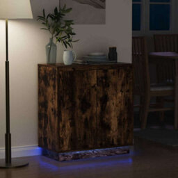 Berkfield Modern Sideboard With Led, Smoked Oak, 71X34.5X75 Cm, Engineered Wood - thumbnail 6