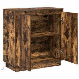 Berkfield Modern Sideboard With Led, Smoked Oak, 71X34.5X75 Cm, Engineered Wood - thumbnail 7