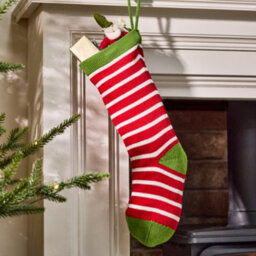 Dibor Traditional Candy Stripe Knitted Xmas Gift Decoration Christmas Stocking For Kids - thumbnail 1