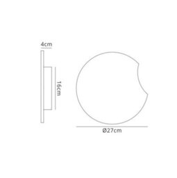Luminosa Lighting Luminosa Fusion Wall Lamp 27Cm Round, 1260Lm, 16W Led 3000K Matt White, Acrylic - thumbnail 2