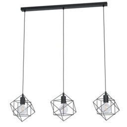 Eglo Straiton Black Steel Modern Geometric 3 Light Pendant - thumbnail 2