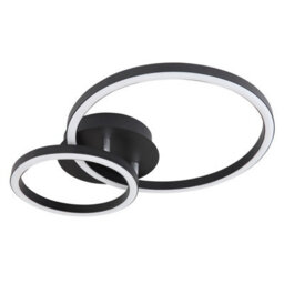Luminosa Lighting Luminosa Reggy Twin Ring Integrated Led Semi Flush Ceiling Light Black 2X Led 3000K - thumbnail 2