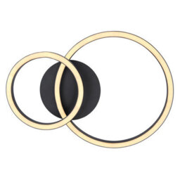 Luminosa Lighting Luminosa Reggy Twin Ring Integrated Led Semi Flush Ceiling Light Black 2X Led 3000K - thumbnail 4