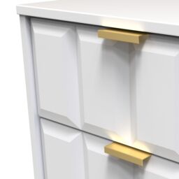 Bologna Ready Assembled Matt White No Effect 2 Drawer Wide Bedside Chest (H)505mm (W)395mm (D)415mm - thumbnail 6