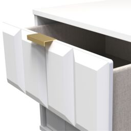 Bologna Ready Assembled Matt White No Effect 2 Drawer Wide Bedside Chest (H)505mm (W)395mm (D)415mm - thumbnail 7