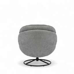 Dark Grey Chenille Fabric Azura Swivel Accent Chair With Footstool - thumbnail 7
