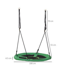 Homcom 100Cm Giant Nest Web Rope Hanging Tree Swing Seat Round Backyard - thumbnail 3