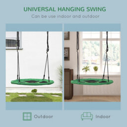 Homcom 100Cm Giant Nest Web Rope Hanging Tree Swing Seat Round Backyard - thumbnail 6