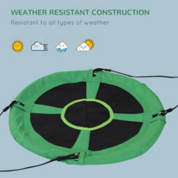Homcom 100Cm Giant Nest Web Rope Hanging Tree Swing Seat Round Backyard - thumbnail 5