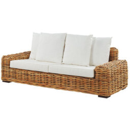 Beliani Garden Sofa 3 Seater Forli Rattan Natural - thumbnail 4