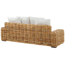 Beliani Garden Sofa 3 Seater Forli Rattan Natural - thumbnail 6