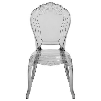 Wyld and Coco Acryluxe Vintage Modern Transparent Black Dining Chairs Set Of 2 - Polycarbonate, Glossy Finish - image 1