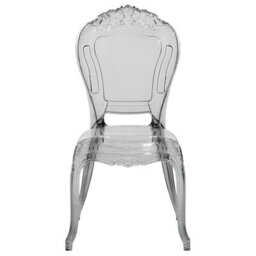 Wyld and Coco Acryluxe Vintage Modern Transparent Black Dining Chairs Set Of 2 - Polycarbonate, Glossy Finish - thumbnail 1