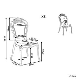 Wyld and Coco Acryluxe Vintage Modern Transparent Black Dining Chairs Set Of 2 - Polycarbonate, Glossy Finish - thumbnail 5
