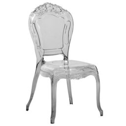 Wyld and Coco Acryluxe Vintage Modern Transparent Black Dining Chairs Set Of 2 - Polycarbonate, Glossy Finish - thumbnail 4