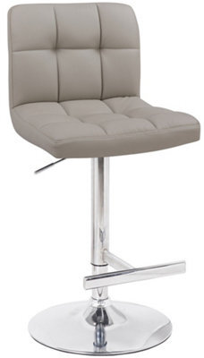 Lamboro Allegro Single Kitchen Bar Stool, Chrome Footrest, Height Adjustable Swivel Gas Lift, Breakfast Bar & Home Barstool, Slate Grey - image 1