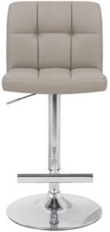 Lamboro Allegro Single Kitchen Bar Stool, Chrome Footrest, Height Adjustable Swivel Gas Lift, Breakfast Bar & Home Barstool, Slate Grey - thumbnail 3