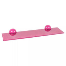 Urbn-Living Pink - Wall-Mounted Glass Floating Shelves With Clip Fixing - 60X15Cm - thumbnail 7