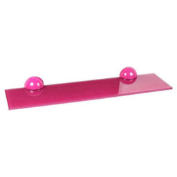 Urbn-Living Pink - Wall-Mounted Glass Floating Shelves With Clip Fixing - 60X15Cm - thumbnail 5