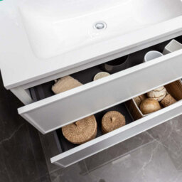 Plum&clay Jenner White Wall Hung Vanity Unit & Basin Set (W)600mm (H)500mm - thumbnail 3