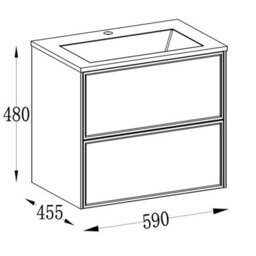 Plum&clay Jenner White Wall Hung Vanity Unit & Basin Set (W)600mm (H)500mm - thumbnail 7