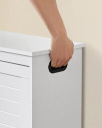 Songmics Vasagle Shoe Cabinet, Bench, Entrance Shoe Box With Folding Door, Adjustable Divider, With Cut-Out Side Handles, White - thumbnail 8