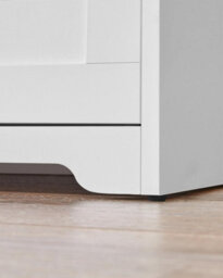 Songmics Vasagle Shoe Cabinet, Bench, Entrance Shoe Box With Folding Door, Adjustable Divider, With Cut-Out Side Handles, White - thumbnail 4