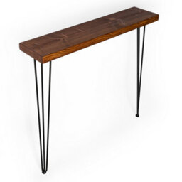 Toolty Rustic Handmade Console Table, Wall Mounted, 70Cm X 17.5Cm , Walnut, 86.5Cm Legs, Handcrafted Vintage Style - thumbnail 4
