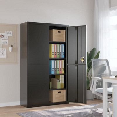 Berkfield File Cabinet Black 105X40X180 Cm Steel - image 1