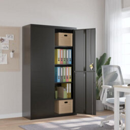 Berkfield File Cabinet Black 105X40X180 Cm Steel - thumbnail 1