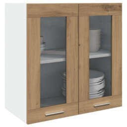 Berkfield Kitchen Wall Cabinet With Glass Door Artisan Oak 60X31X60 Cm