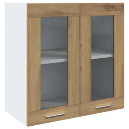 Berkfield Kitchen Wall Cabinet With Glass Door Artisan Oak 60X31X60 Cm - thumbnail 2
