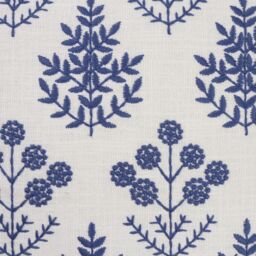 White & Blue Embroidered Floral Indoor Cushion (L)45Cm (W)45Cm - thumbnail 3