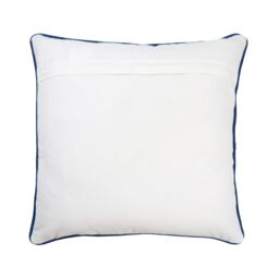White & Blue Embroidered Floral Indoor Cushion (L)45Cm (W)45Cm - thumbnail 2