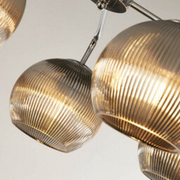 Pagazzi Lighting Pagazzi Hamblin 5 Light Chrome And Smoked Glass Semi-Flush Ceiling Light - thumbnail 8