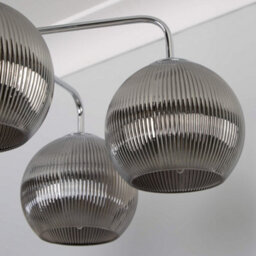 Pagazzi Lighting Pagazzi Hamblin 5 Light Chrome And Smoked Glass Semi-Flush Ceiling Light - thumbnail 4