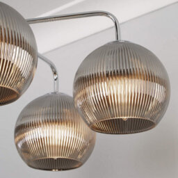 Pagazzi Lighting Pagazzi Hamblin 5 Light Chrome And Smoked Glass Semi-Flush Ceiling Light - thumbnail 3