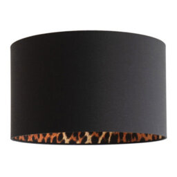 Valuelights Oasis Black Fabric With Leopard Print Inner Drum Large Lamp Shade And Bulb (D)41Cm - thumbnail 5