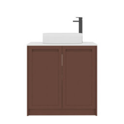 Royal Bathrooms Royal Bathroom Elmore 800mm Terracotta Clay Freestanding Bathroom Vanity Unit 2 Door Plain White Worktop With Lyon Basin - thumbnail 7