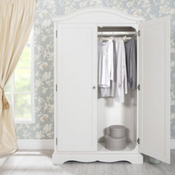 Statement Furniture Romance Double Wardrobe French Style With Crystal Handles - Antique White - thumbnail 1
