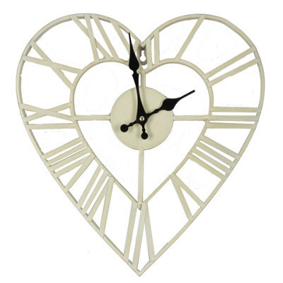Hestia Metal Heart Shape Wall Clock 34.5Cm