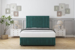 "Comfort The Foxy Emerald Plush Divan Bed Set 2 Drawers Left Side - 26"" Strutted & 12"" Footboard 3' Single"