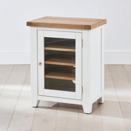 The Furniture Market Cheshire White Painted Glazed Hi-Fi Media Cabinet Unit - thumbnail 4